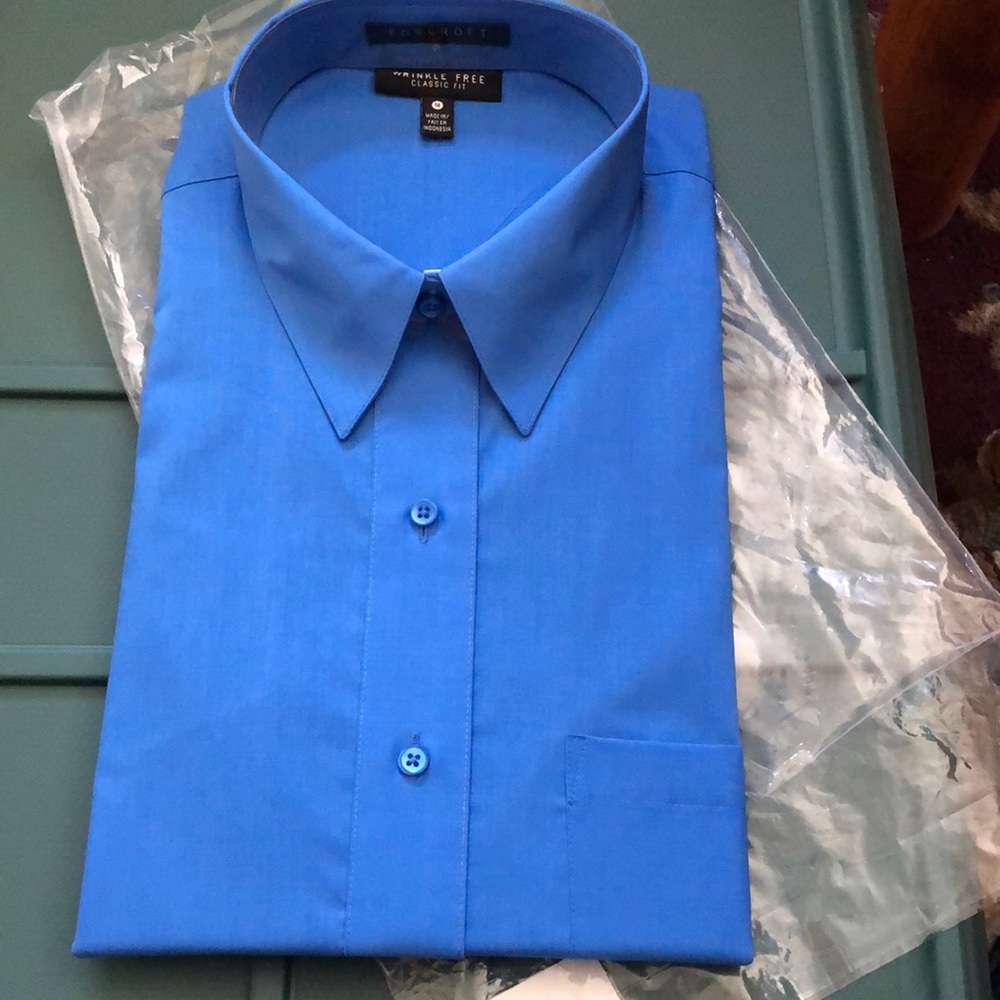 Size 14 Blue Dress Shirt, Foxcroft, Brand New